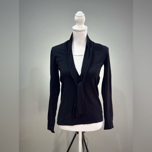Jones New York Sweaters - SALE! Black Jones New York Tie-Front Sweater Size S EUC